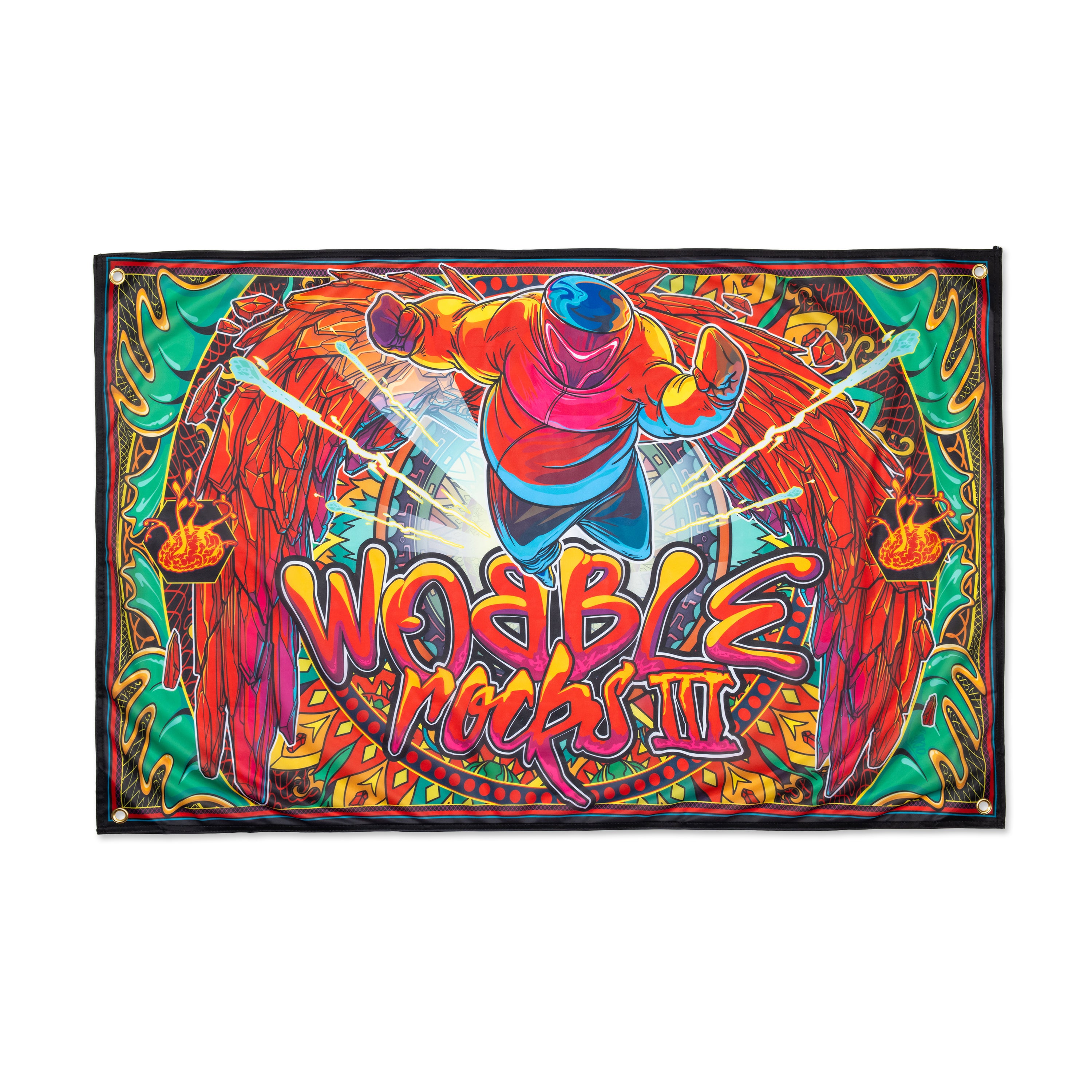 skoloct GANJAH GANJAH STAR キャンバスアート Wobble Rocks III Flag – Ganja White Night